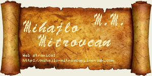 Mihajlo Mitrovčan vizit kartica